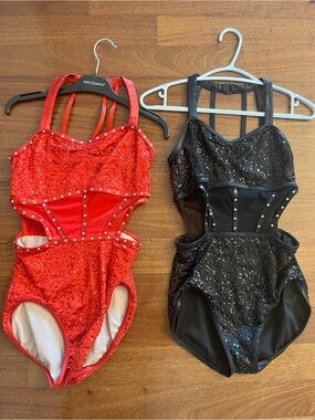 Set of two balera strappy sequin jazz costumes for a duo - both for $120. SA